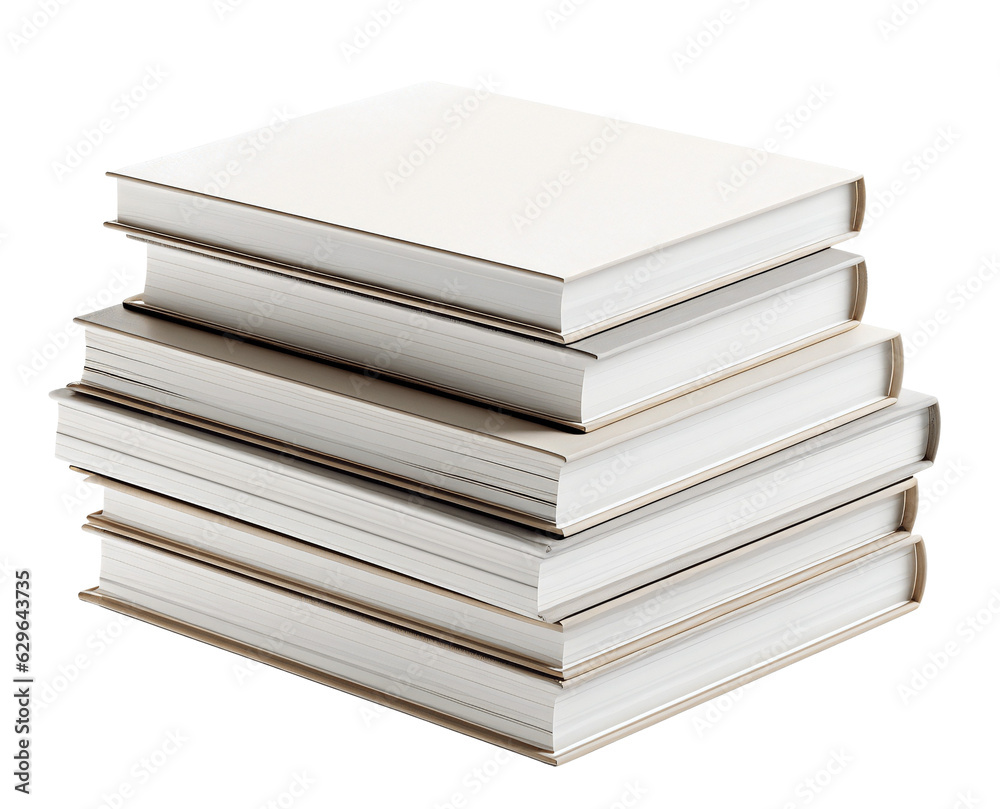 A stack of white books. Many white books lie on top of each other. minimalist books. Isolated on a transparent background. A stack of white books. Many white books lie on top of each other. minimalist books. Isolated on a transparent background.