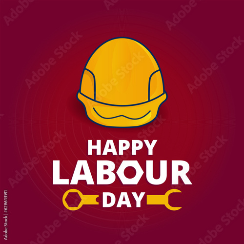 hapry labour day concept design vector design with work employed icon and stationary