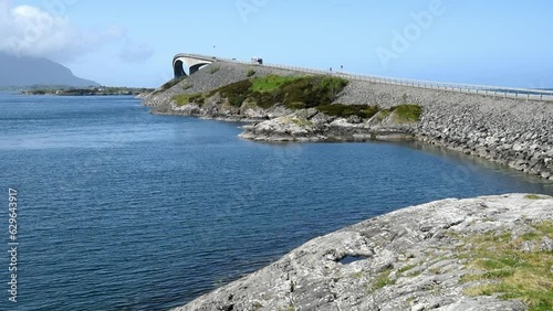 The Storseisund Bridge on the Atlantic Road in Norway photo