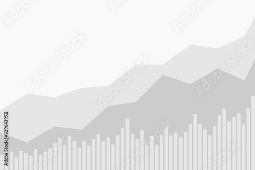 Financial chart background. Vector illustration of charts and trends in gray tones.	
