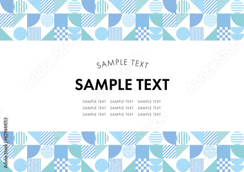 幾何学　フレーム 　水色　メンフィス