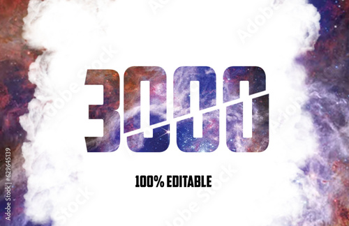  Sliced text effect with a Nebula. 100% editable!