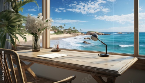 office overlooking the beach