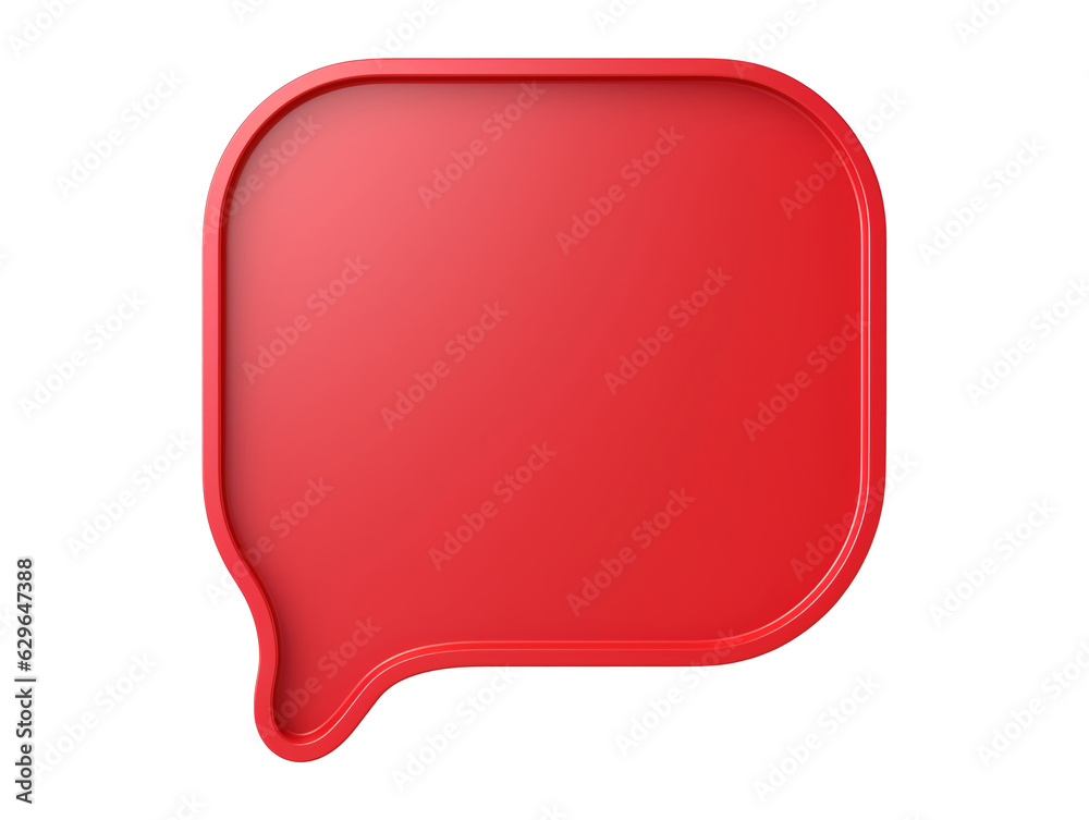 Red speech bubble isolated on transparent or white background, png Red speech bubble isolated on transparent or white background, png