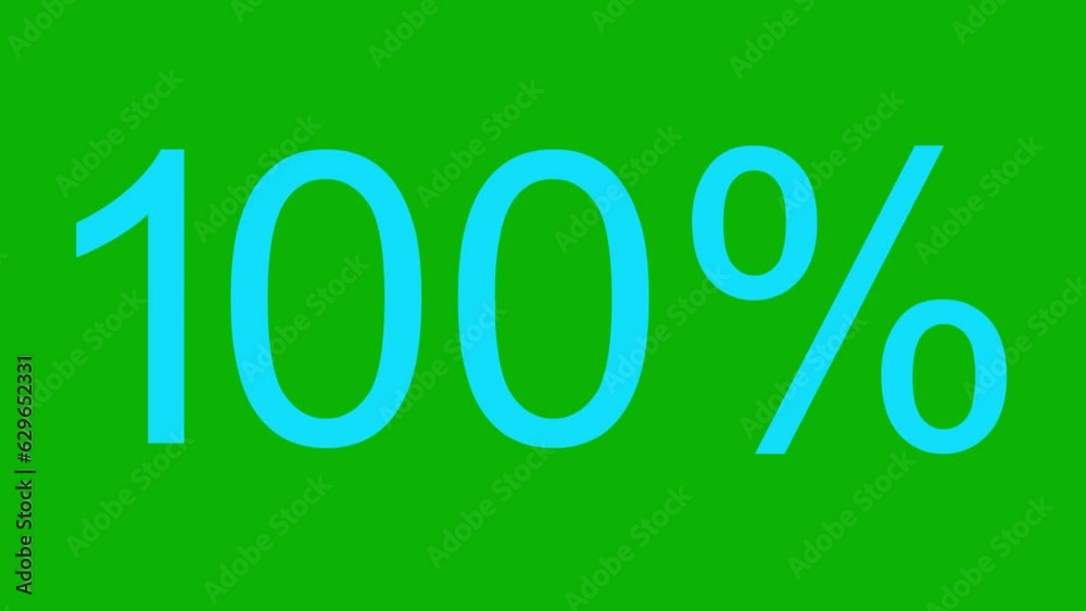 Animated blue loading symbol 100 percent. Loading bar icon. Sign of download progress. Looped video. Vector illustration isolated on white background. 