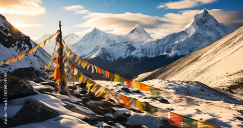 Himalayan Spirituality: Tibetan Prayer Flags in the Mountains