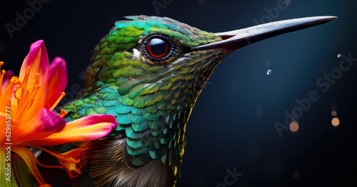 Macro Hummingbird Portrait: Nature's Delicate Beauty