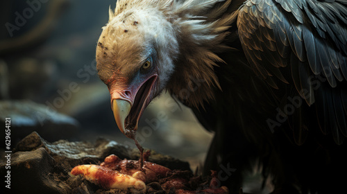 Vulture Feasting on Carrion: A Wild Encounter