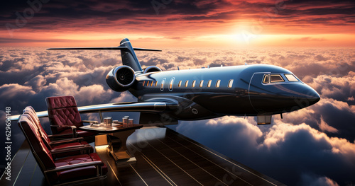 Luxury private jet concept abstract banner