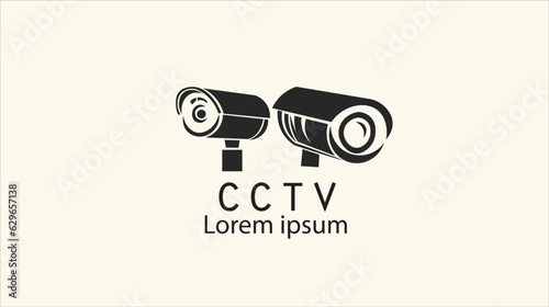 vector logo illustration of surveillance camera or cctv
