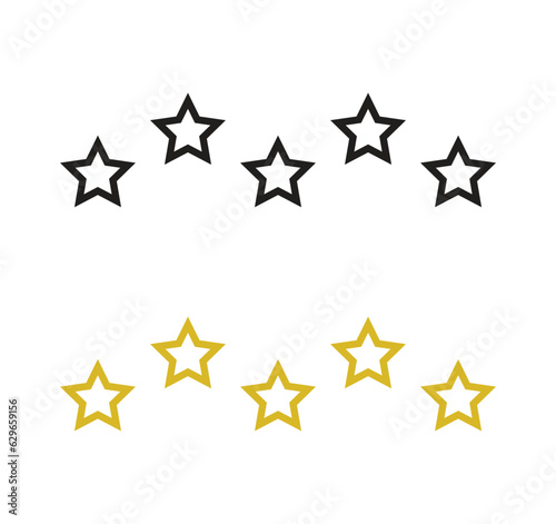 Star icon gold colour. eps vector. 2 star, 3 star, 4 star, 5 star, single star, star rating icon design.