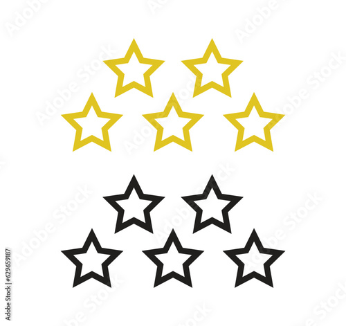 Star icon gold colour. eps vector. 2 star  3 star  4 star  5 star  single star  star rating icon design.