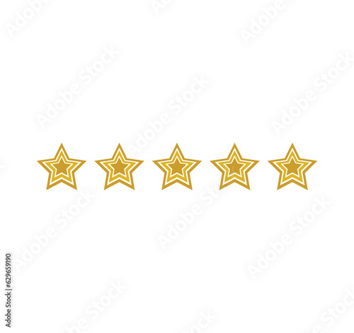 Star icon gold colour. eps vector. 2 star, 3 star, 4 star, 5 star, single star, star rating icon design.