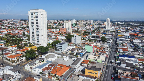Visão aérea de um bairro residencial na cidade paulista de Mogi das Cruzes.