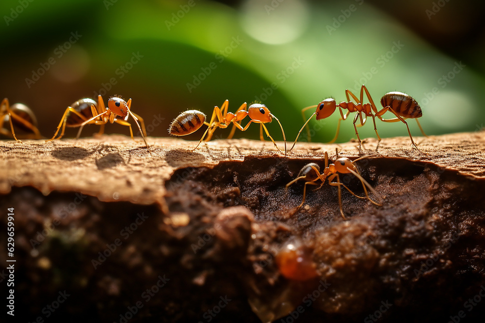 Ants Building Bridge: Incredible Teamwork - Created with generative AI tools