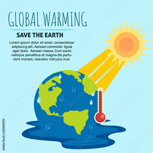 Stop global warming to save the planet from High temperature and hot weather on Earth high degree outdoor, sun and hot weather concept
