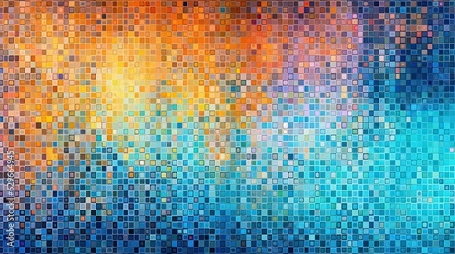 Abstract gradient pixel background with glitch effect by Generative AI