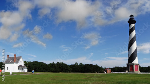 The Cape Hatteras lighthouse on Hatteras Island on the North Carolina Outer Banks