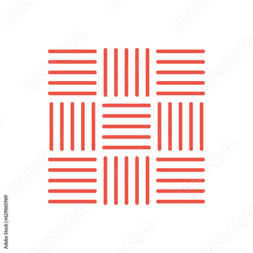 5本線を組み合わせたシンプルな図形のあしらい - 日本の紋様 - 五崩し/さんくずし・網代文様/あじろもんよう
