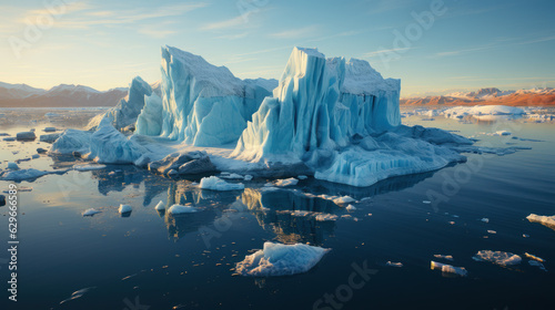 Arctic Symphony: Awe-Inspiring Icebergs. Generative AI