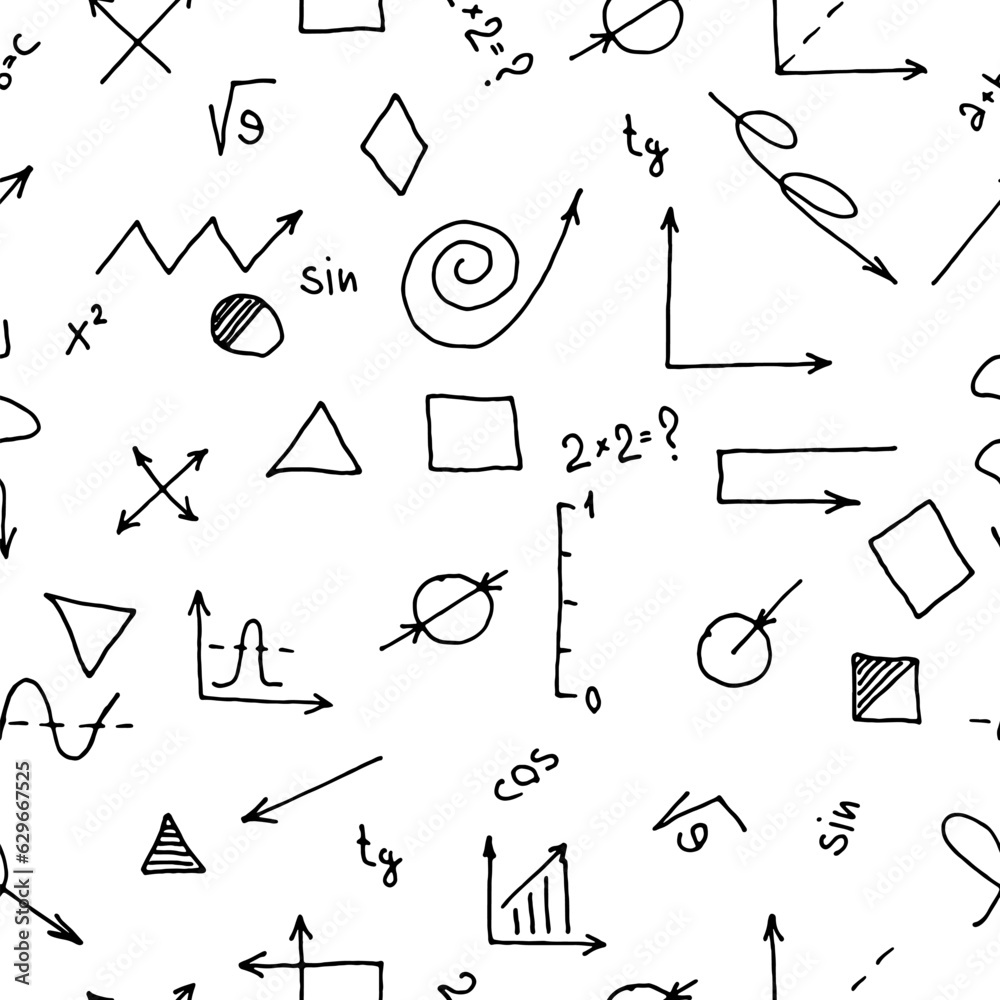 Obraz premium Seamless pattern on the theme of science and education