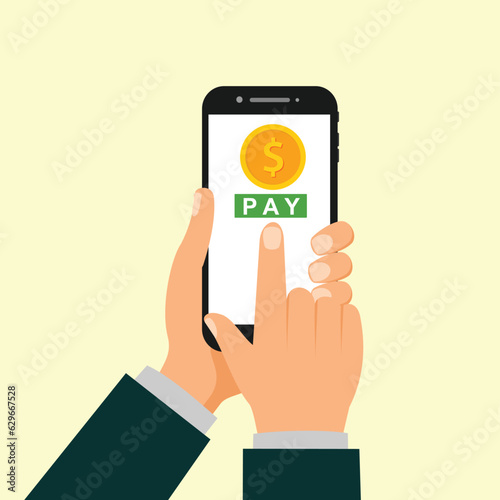 online payment vector art illustration design