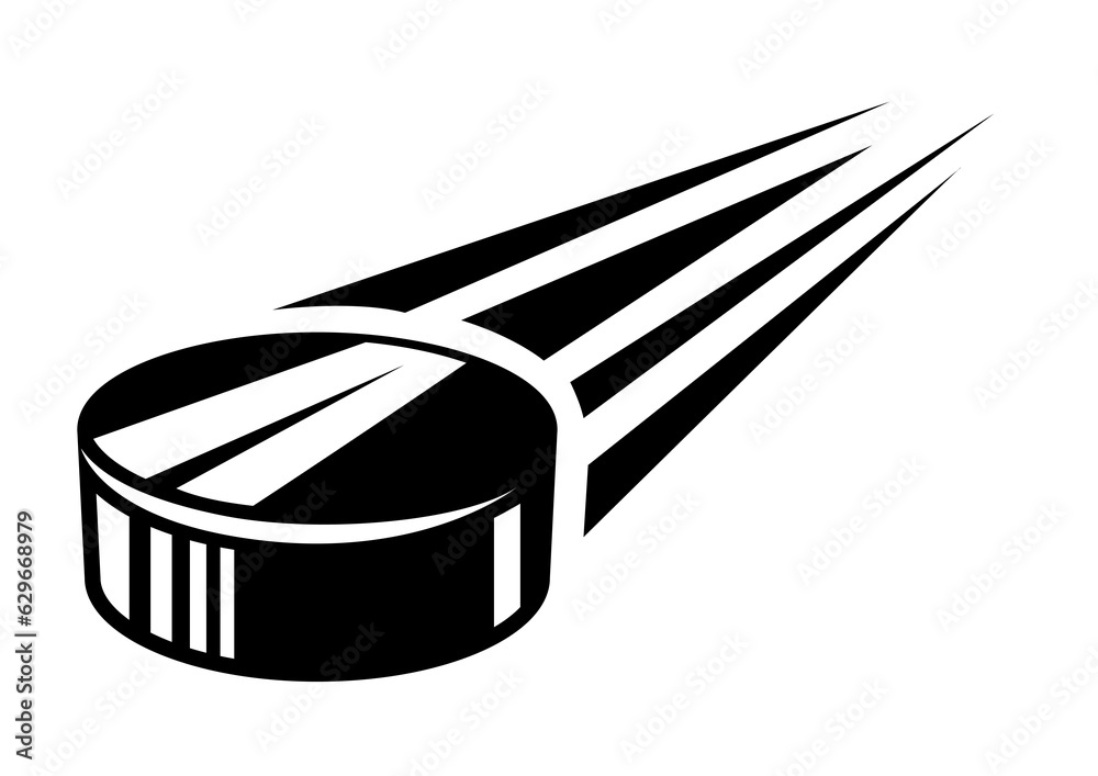Fototapeta premium Hockey puck illustration. Sport club item or symbol. Healthy lifestyle object.