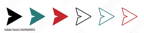 Send message icon, paper plane icon signs