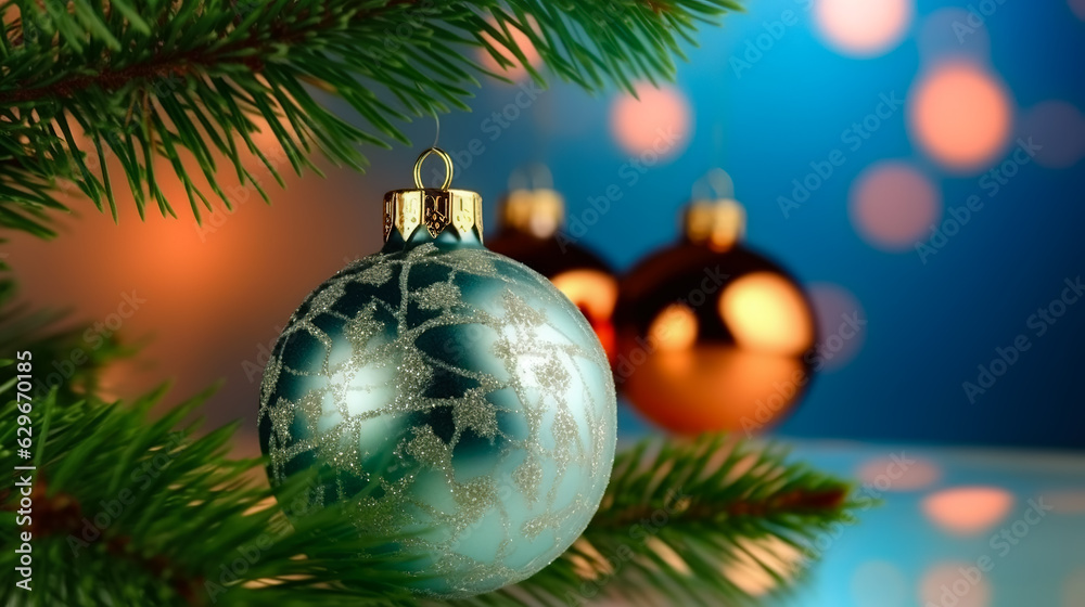 Postcard template for Merry Christmas and Happy New Year.