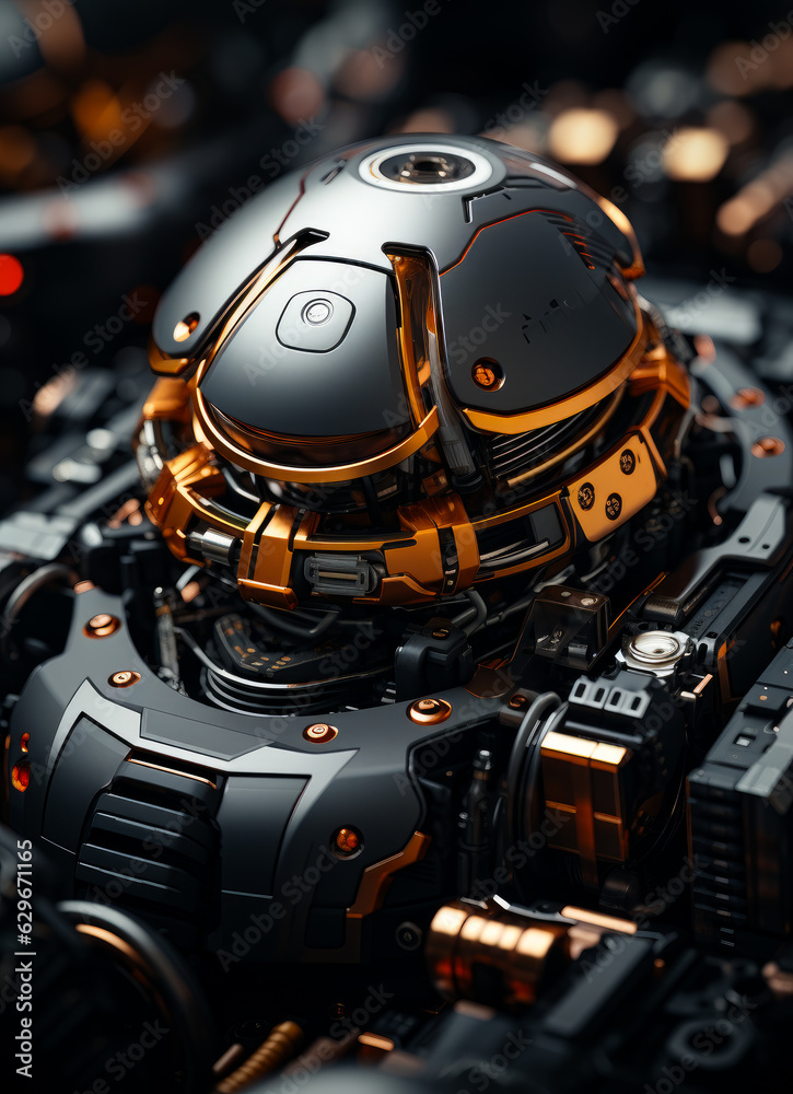 Fototapeta premium Innovation automated computer. Robotic mechanism concept. Generative AI.