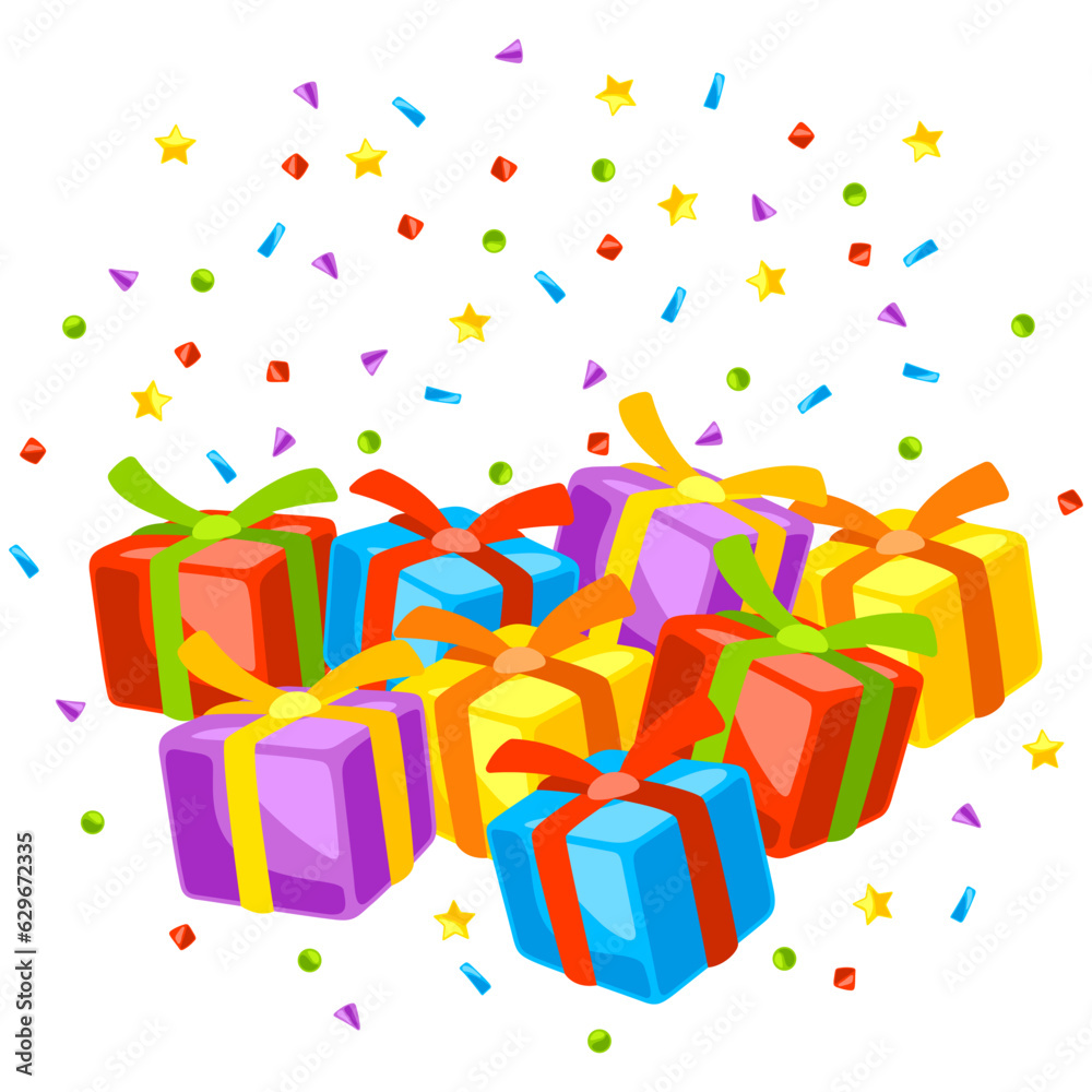 Gift boxes background. Happy Birthday and party illustration. Gift boxes background. Happy Birthday and party illustration.