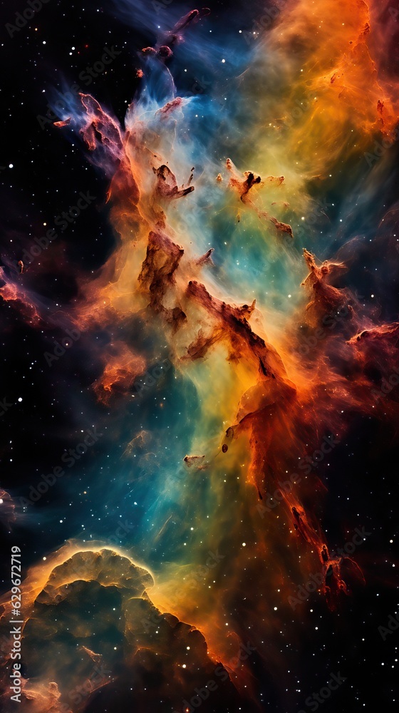 Colorful wallpaper nebula background.