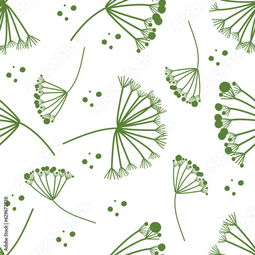 vegetable pattern with herbs with dill  vector illustration