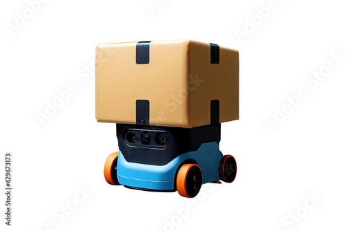 automated guided vehicle isolated on transparent background. is a delivery vehicle. Generative Ai