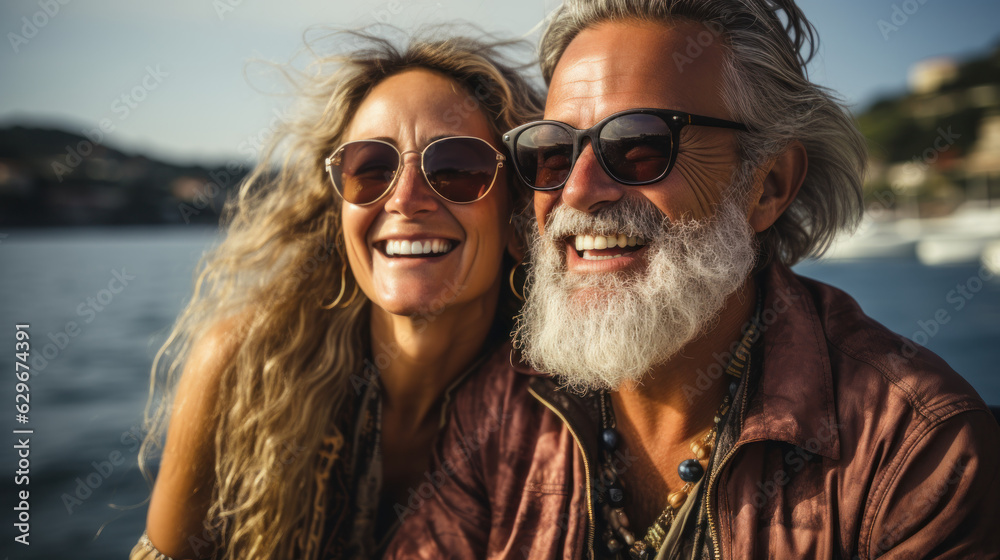 Happy mature couple on vacation trip. Happy mature couple on vacation trip.