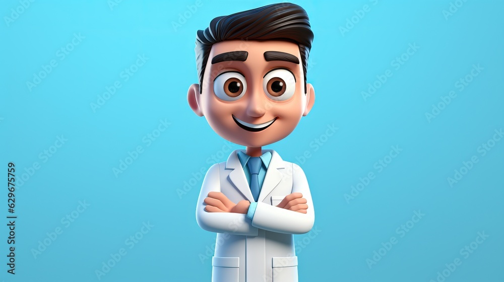Cartoon style doctor with clean background, male in medicine expert, positive and smile worker, Cartoon style doctor with clean background, male in medicine expert, positive and smile worker,