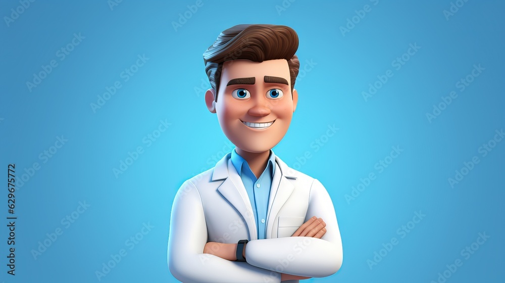 Cartoon style doctor with clean background, male in medicine expert, positive and smile worker, Cartoon style doctor with clean background, male in medicine expert, positive and smile worker,