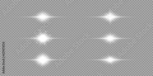 White horizontal light effect of lens flares