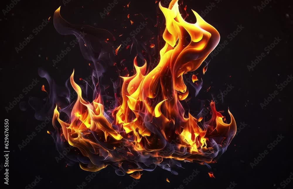 A mesmerizing fire blazing against a dark backdrop. Generative ai A mesmerizing fire blazing against a dark backdrop. Generative ai