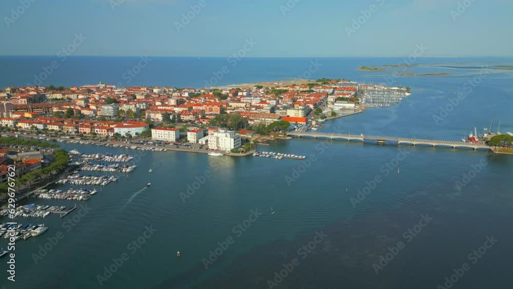 Town of Grado, summer colorful, aerial view, Friuli-Venezia Giulia region of Italy. Town of Grado, summer colorful, aerial view, Friuli-Venezia Giulia region of Italy.