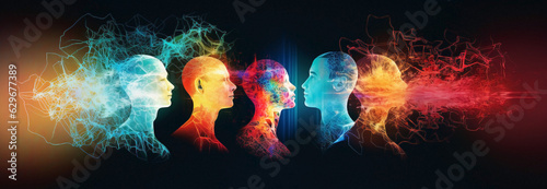 The neuro-palette of understanding: blending empathy and acceptance. Banner with the heads of five people.