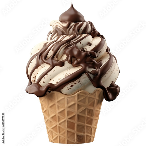 ice cream, ice cream cone, exotic, food, cone, dessert, summer, cream, cold, waffle, chocolate, sweet, transparent background 