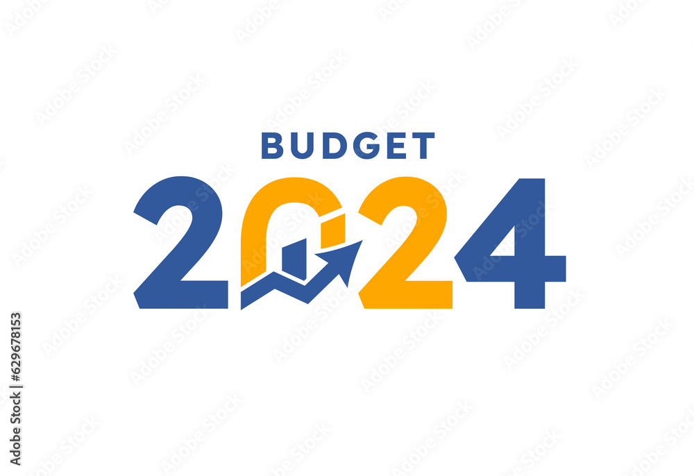 Budget 2024 logo design, 2024 budget banner design templates png Stock
