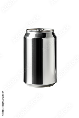 Realistic aluminium soda can isolated on transparent background. Generative Ai