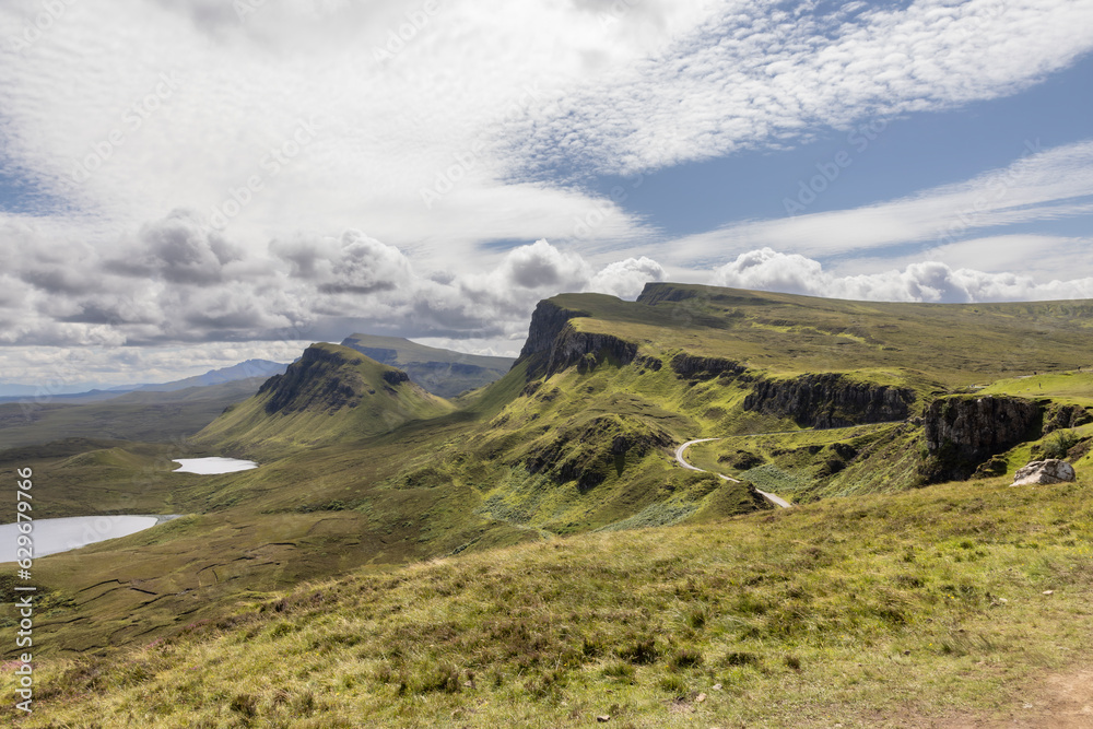 The Quiraing is a geological formation on the Scottish Isle of Skye and a hiker's paradise