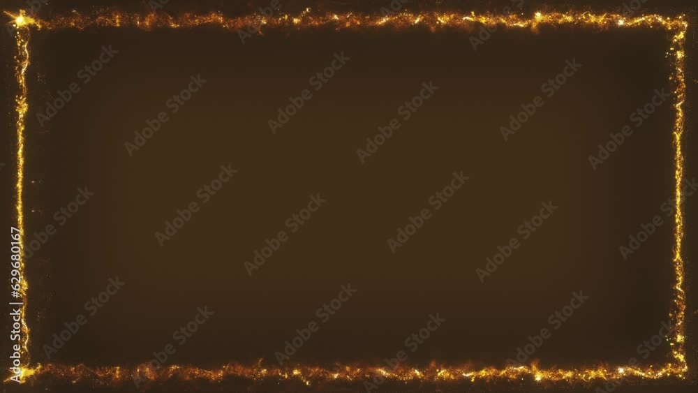 Gold Light Frame Background For Holidays/ 4k animation of an abstract ...