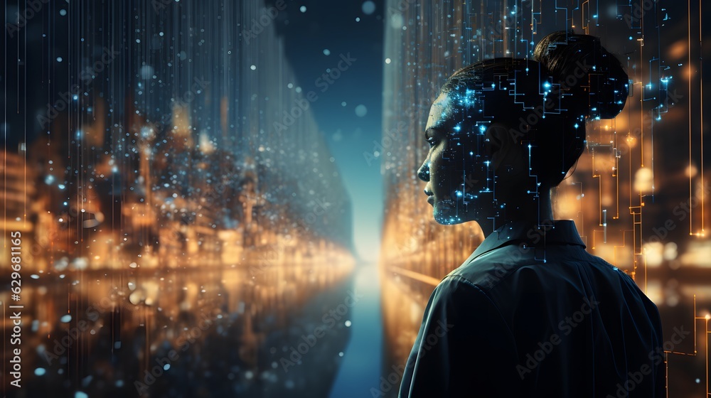 Fototapeta premium Innovating the Unimaginable: The Synergy of AI, Machine Learning, and Big Data Networks