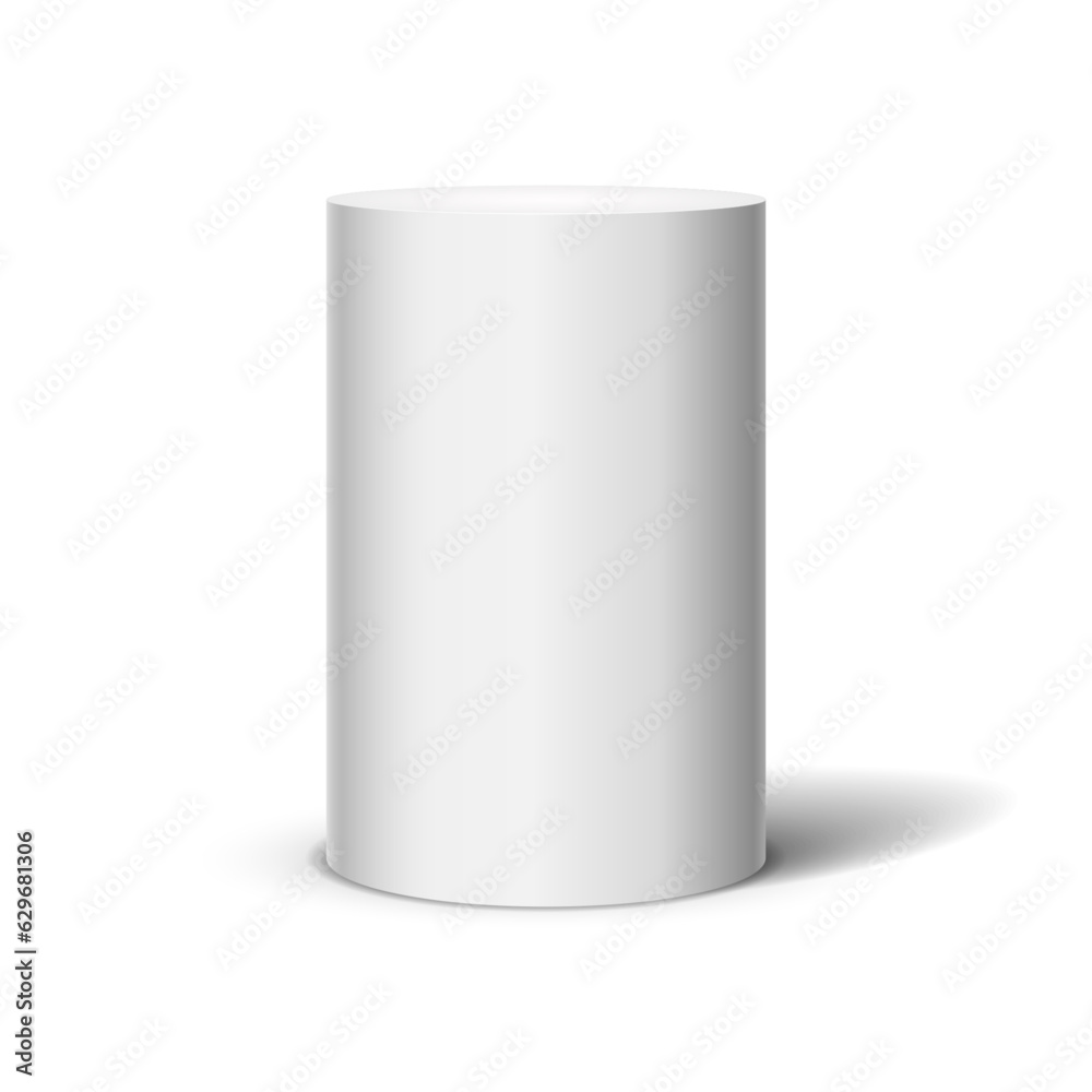 Cylinder on light background. Vector template for your design. Cylinder on light background. Vector template for your design.