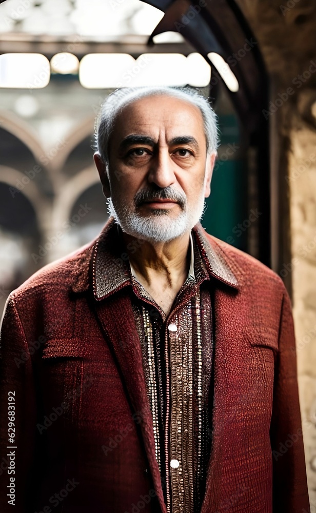 portrait of a old Turkish man, generative ai portrait of a old Turkish man, generative ai