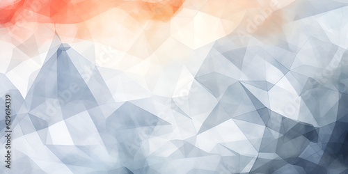 Geometrical shape grey and orange watercolor abstract background  ai generated